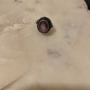 Vintage silver amethyst ring